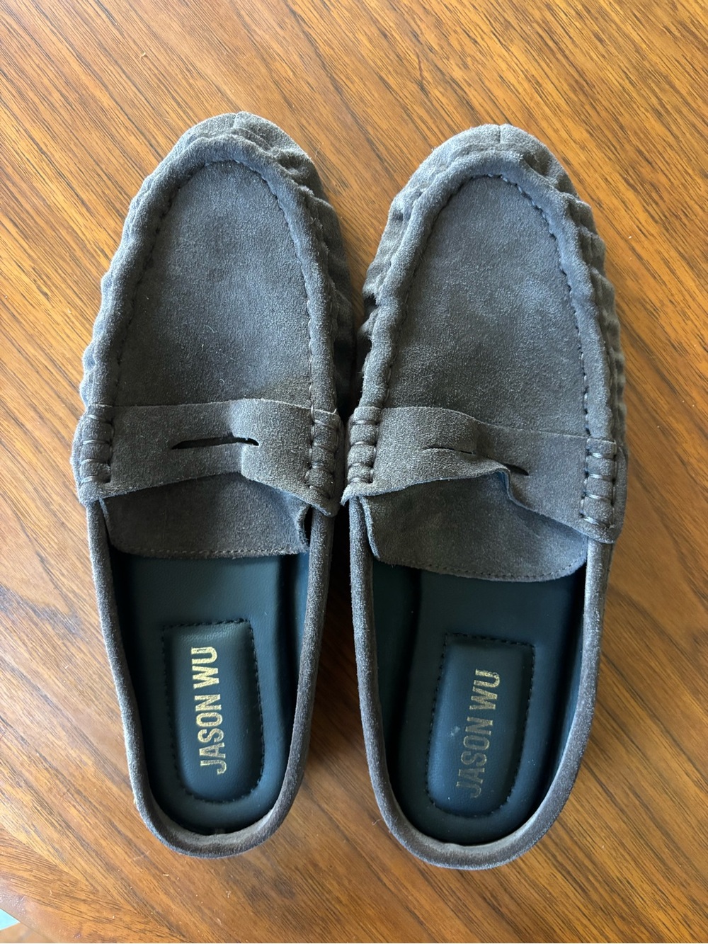 Jason Wu Men's Gray Suede Penny Loafers